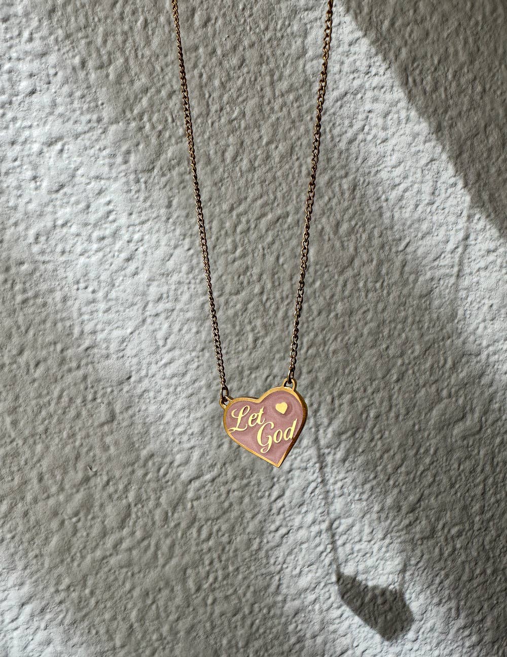 Enamel Let God Necklace