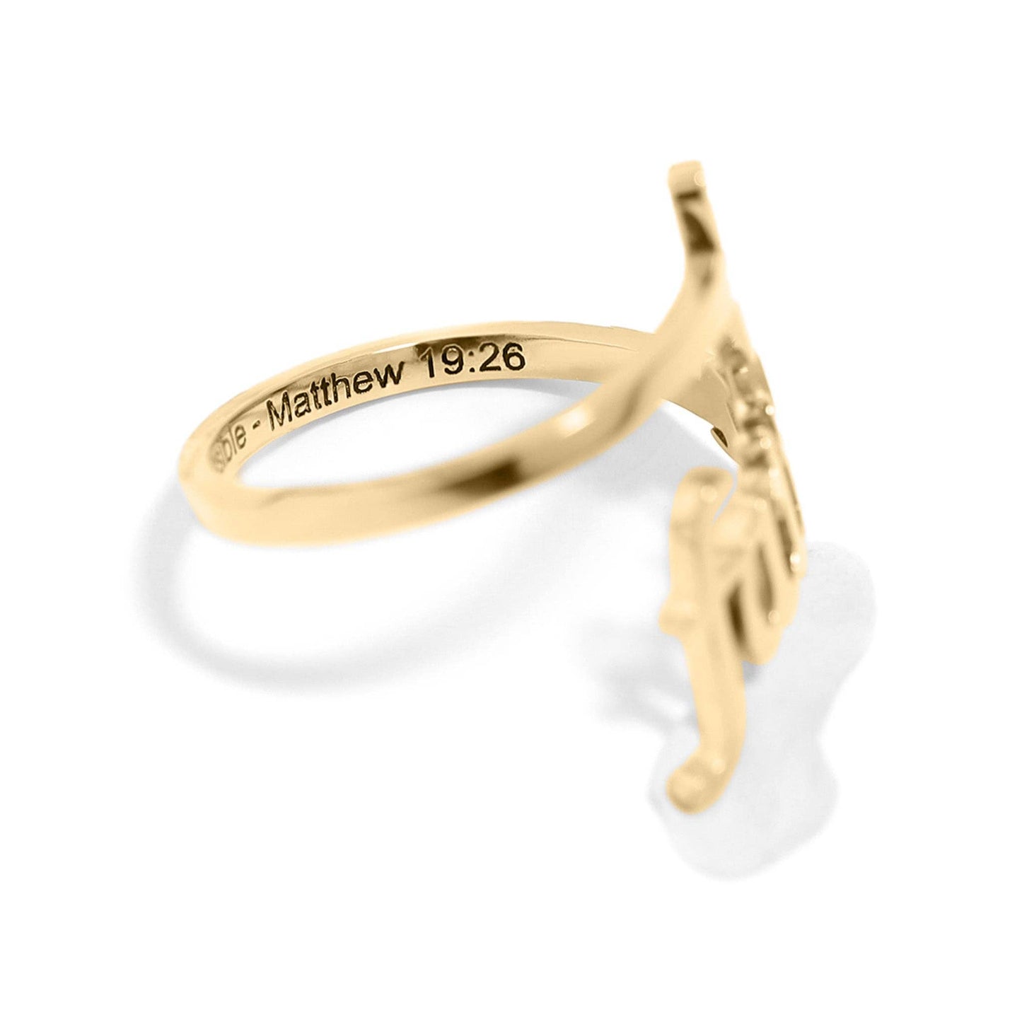 18K Gold PVD Adjustable "Faith" Ring