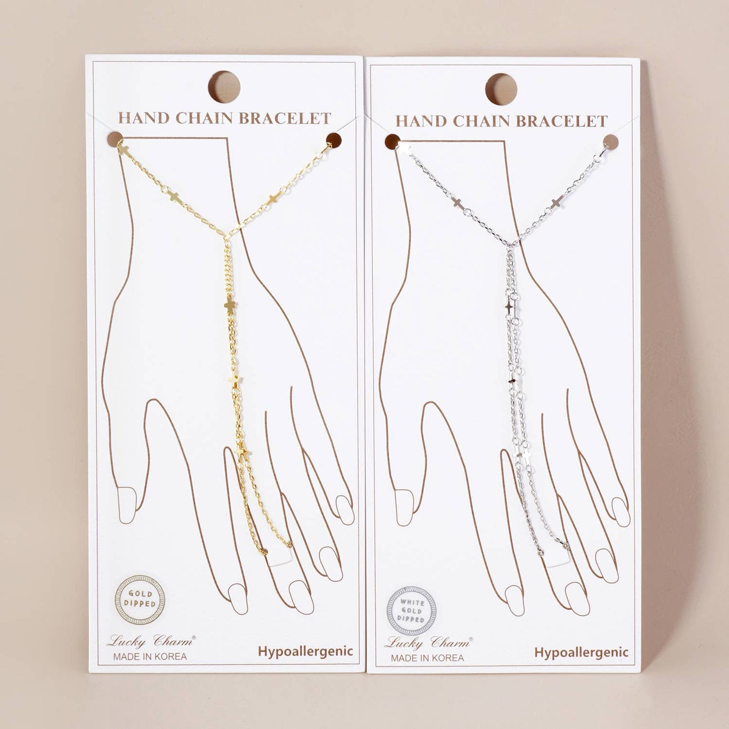 Religious-Theme Satellite Delicate Cross Hand-Chain Bracelet