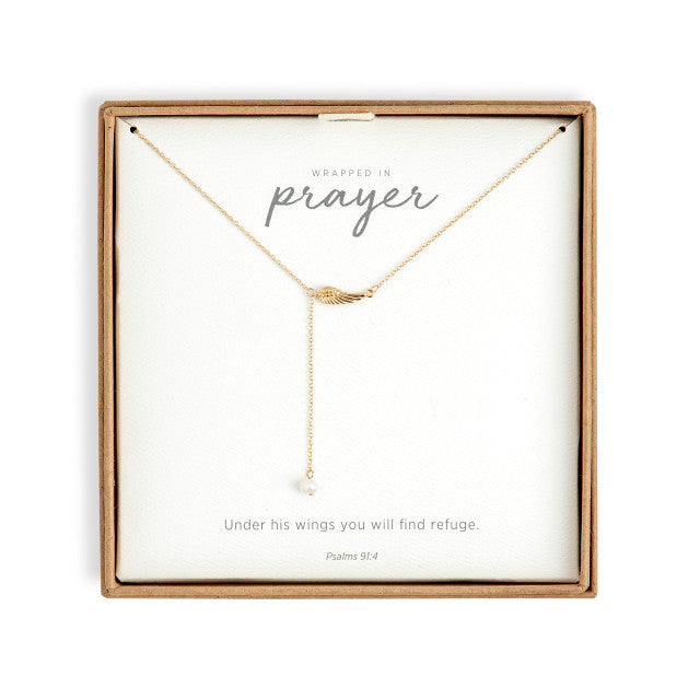 Wrapped in Prayer Dainty Wing Necklace