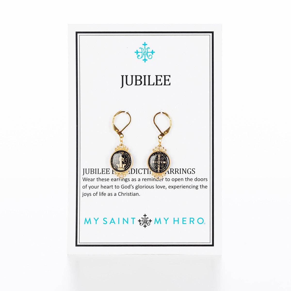 Jubilee St. Benedict Earrings - Gold / Grey