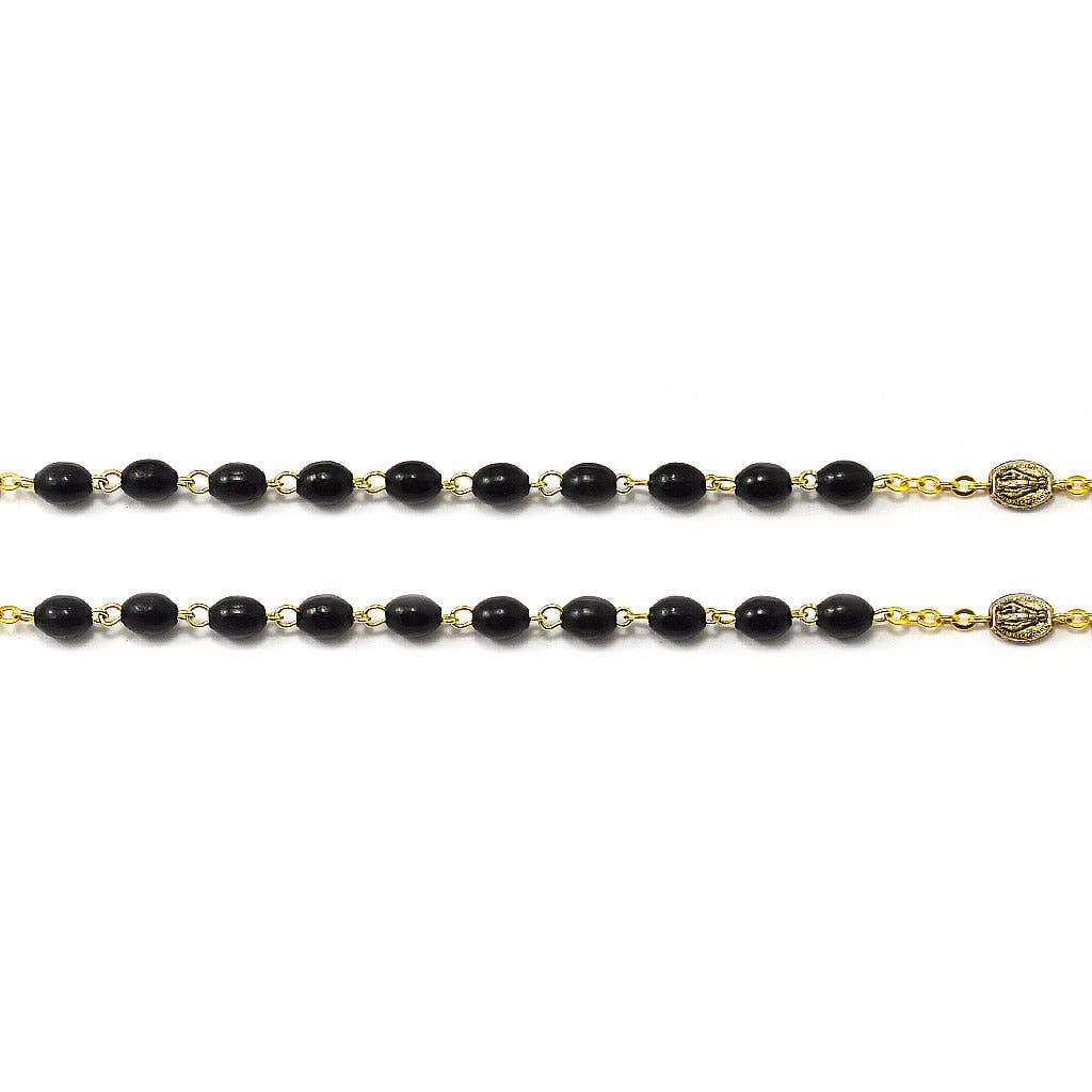 Our Lady of Fatima Rosary with Miraculous Medal and Italian Wood