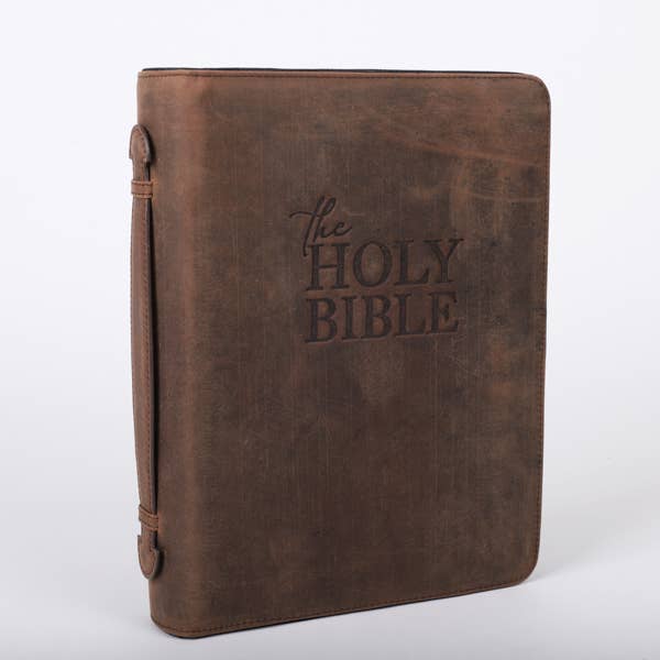 Bible Cover - Buffalo Leather - Holy Bible - L