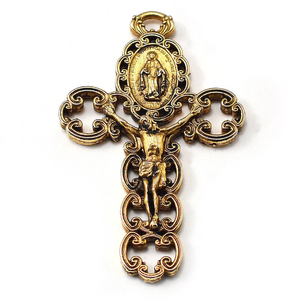 Our Lady of Fatima Rosary with Miraculous Medal and Italian Wood