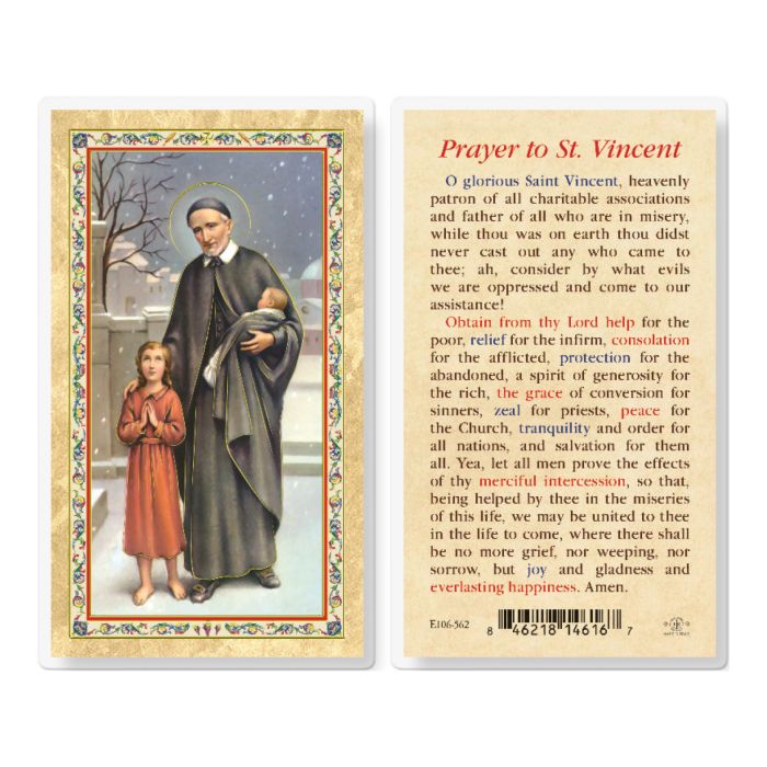 Holy Card - Laminated - St. Vincent De Paul