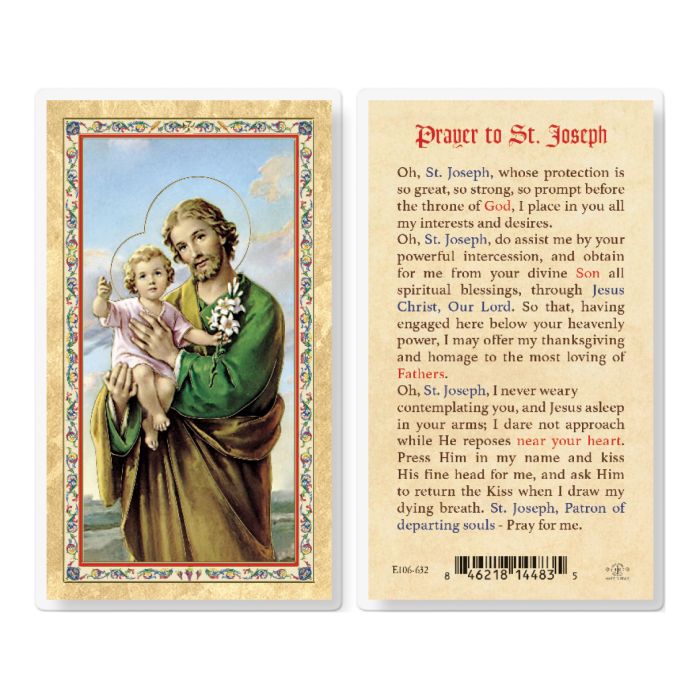 Holy Card - Laminated - Joseph 50th Year Our Lord