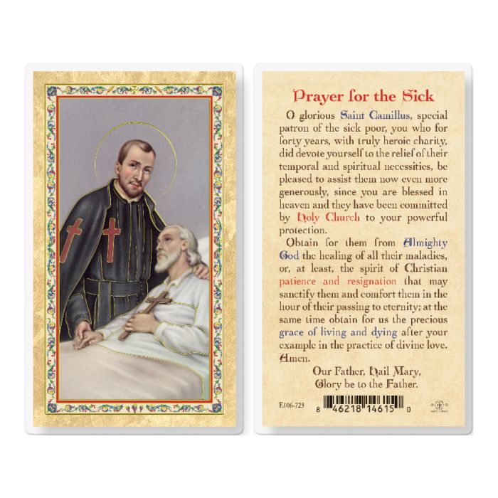 Holy Card - Laminated - St Camillus Prayer for the Sick