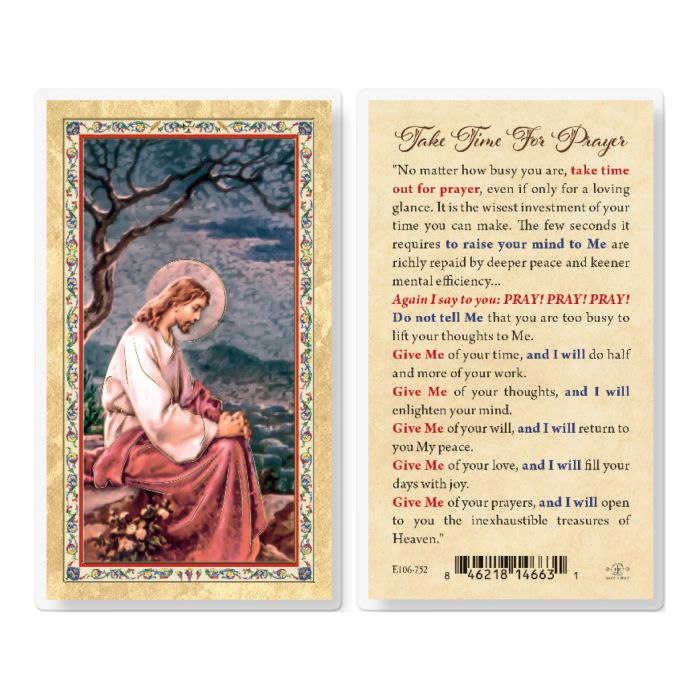 Holy Card - Laminated - Take Time For Prayer