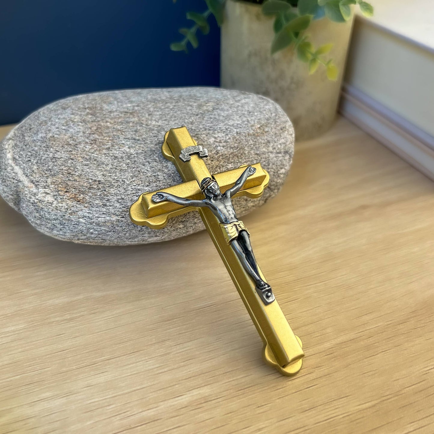 2-tone Mini Wall Crucifix