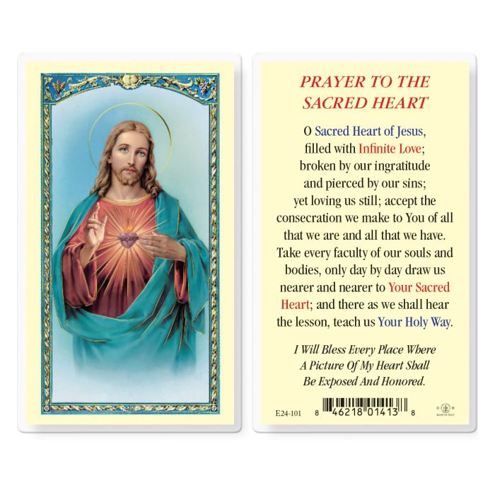 Holy Card - Laminated - Sacred Heart of Jesus