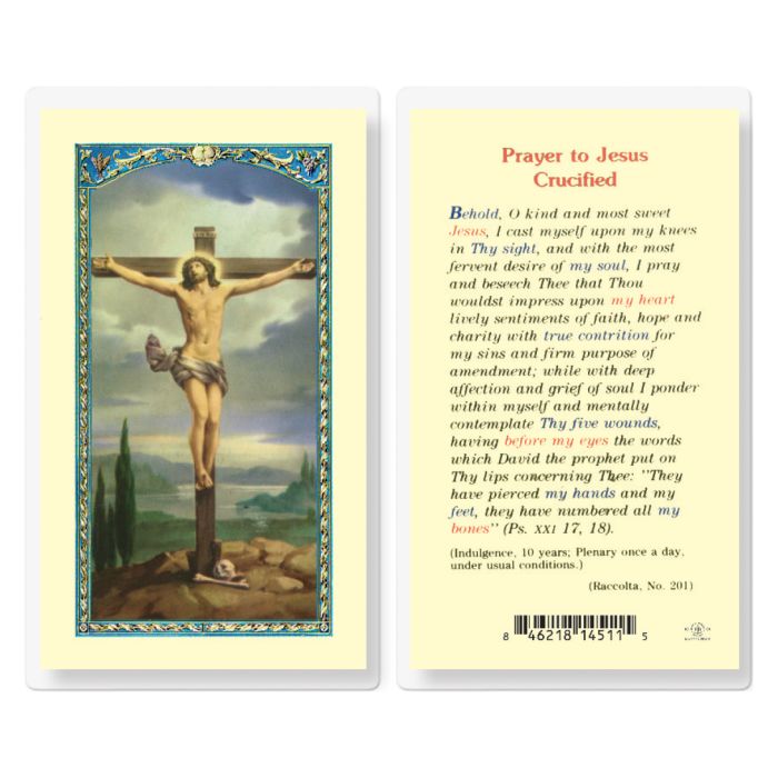 Holy Card - Laminated - E24-135 Prayer To Jesus Crucified