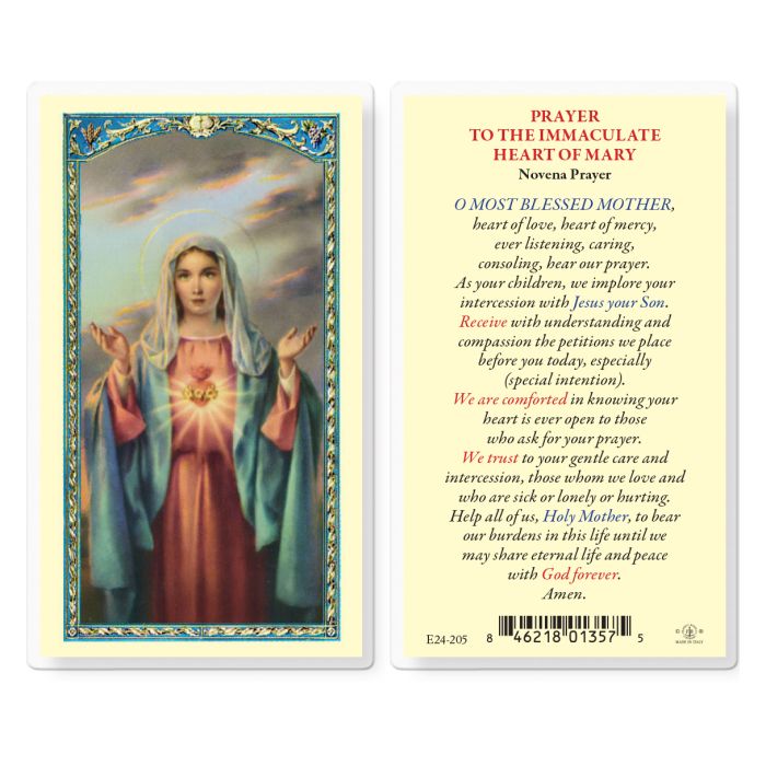 Holy Card - Laminated - Immaculate Heart of Mary Novena