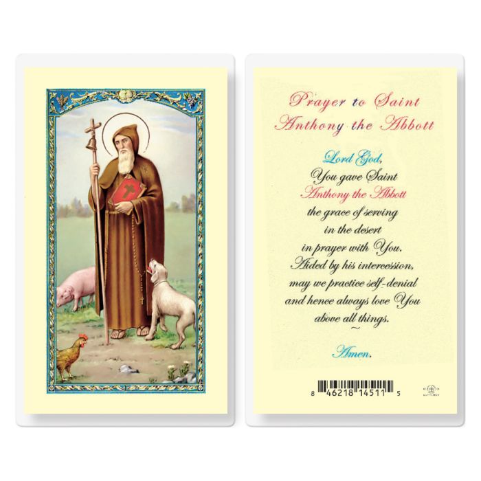 Holy Card - Laminated - Prayer to the Saint Anthony Abbot