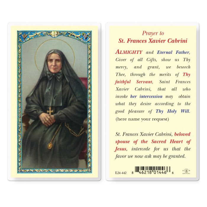 Holy Card - Laminated - Frances Xavier Cabrini