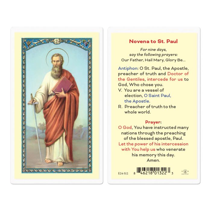 Holy Card - Laminated - Paul, Novena to St. Paul