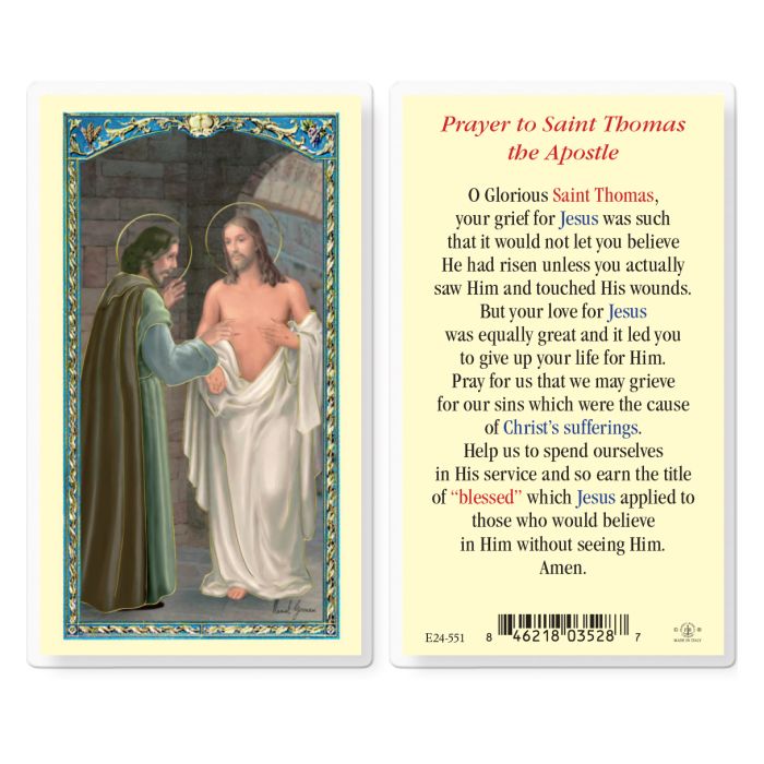 Holy Card - Laminated - Thomas the Apostle