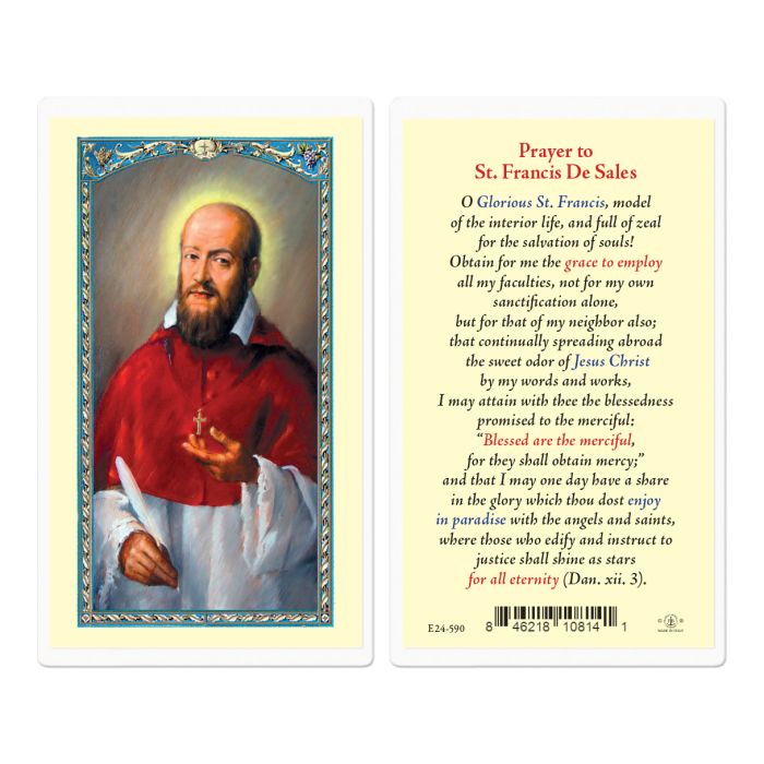 Holy Card - Laminated - St. Francis De Sales