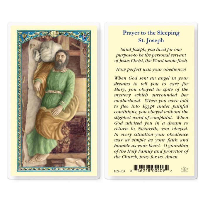 Holy Card - Laminated - Prayer to Sleeping St Joseph