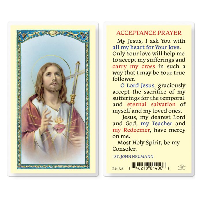 Holy Card - Laminated - Acceptance Prayer
