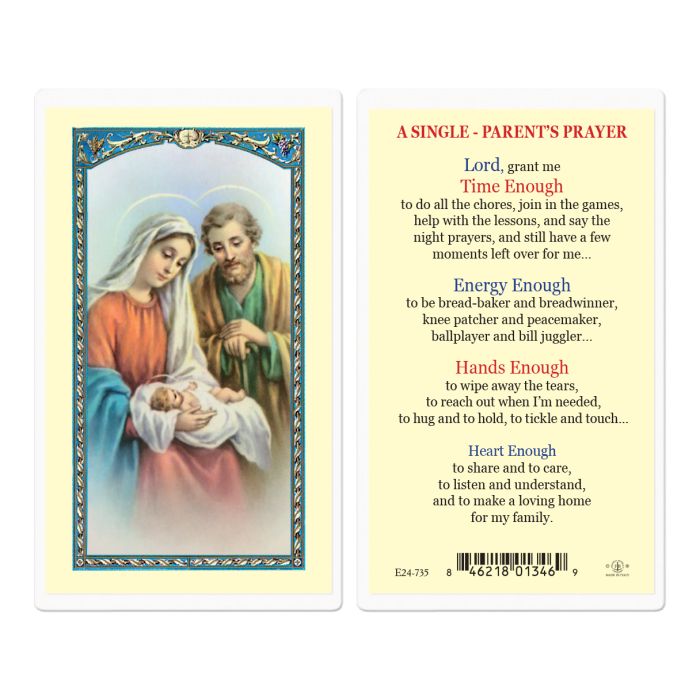 Holy Card - Laminated - A Single Parent's Prayer