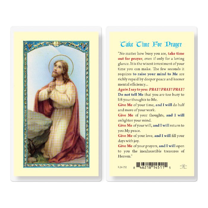 Holy Card - Laminated - 800-126 Take Time For Prayer
