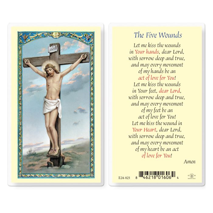 Holy Card - Laminated - The Five Wounds