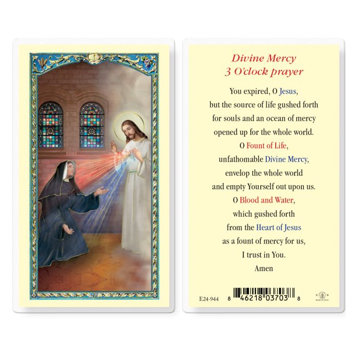 Holy Card - Divine Mercy 3 O'clock Prayer