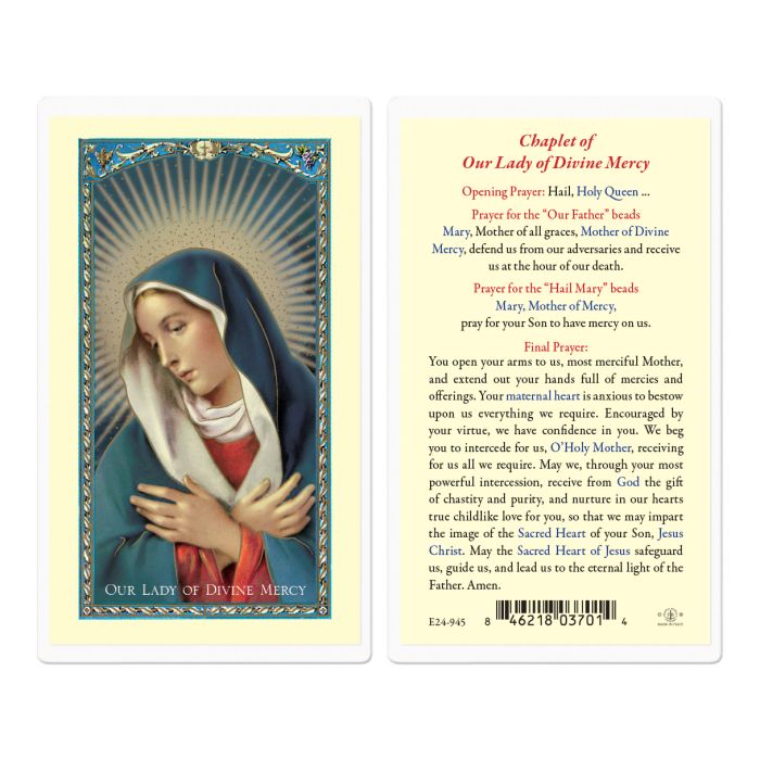 Holy Card - Laminated - Chaplet of Our Lady of Divine Mercy