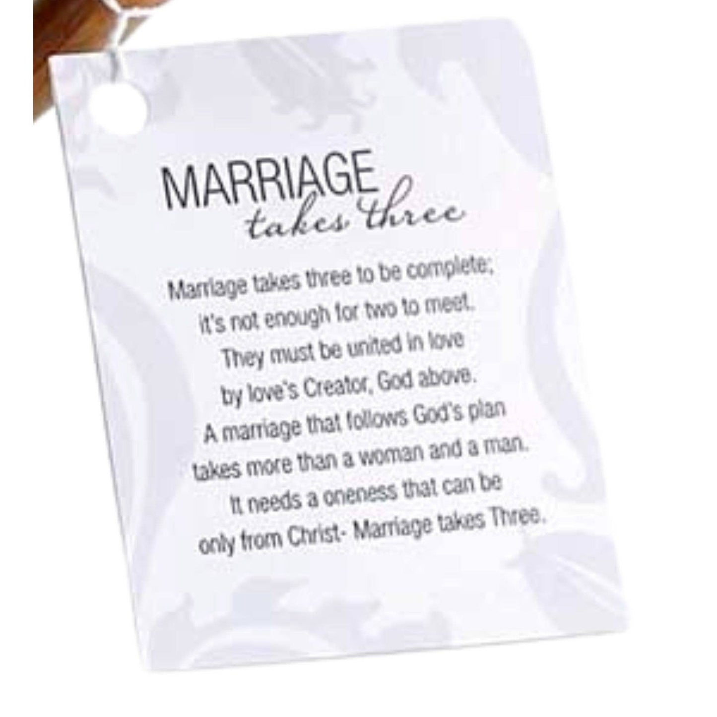 Brown Tabletop Double Heart With Cross Brown (Marriage Takes Three)