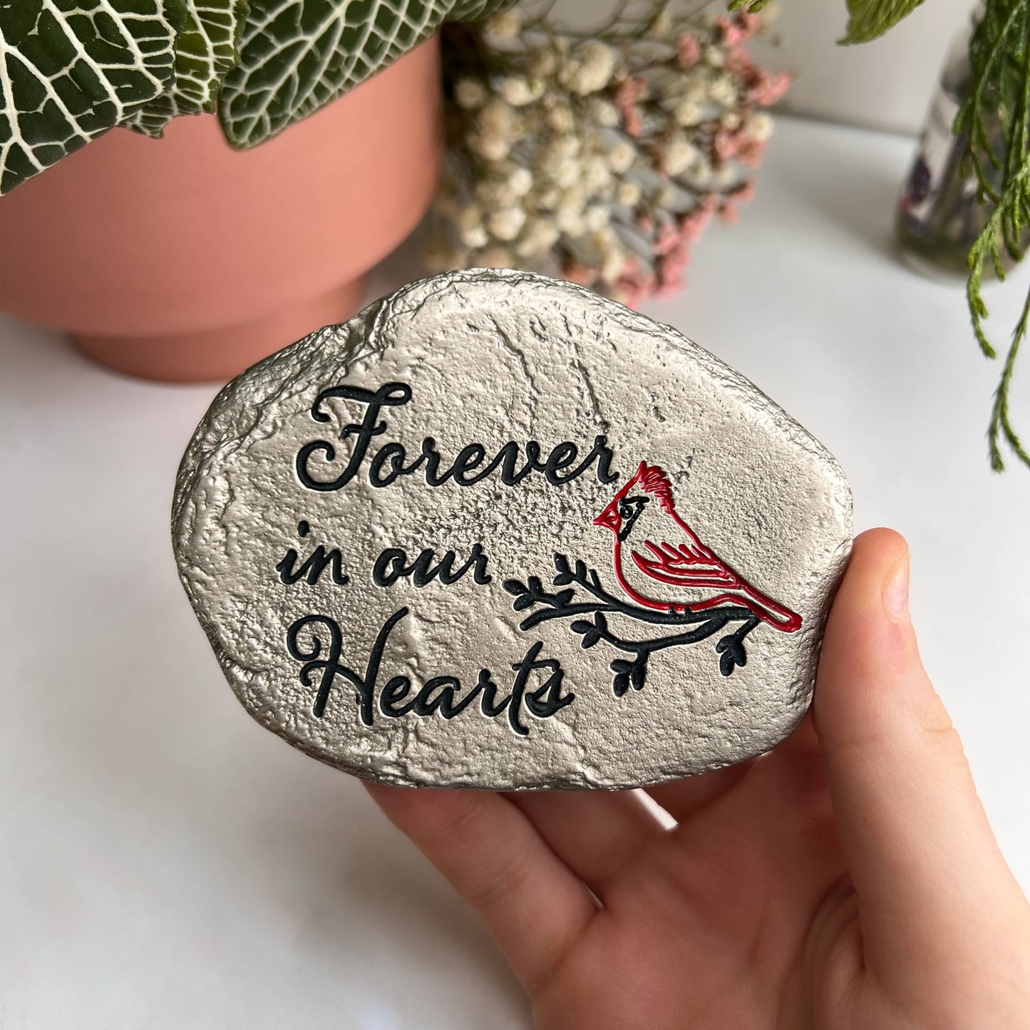 Forever Cardinal Garden Key Stone