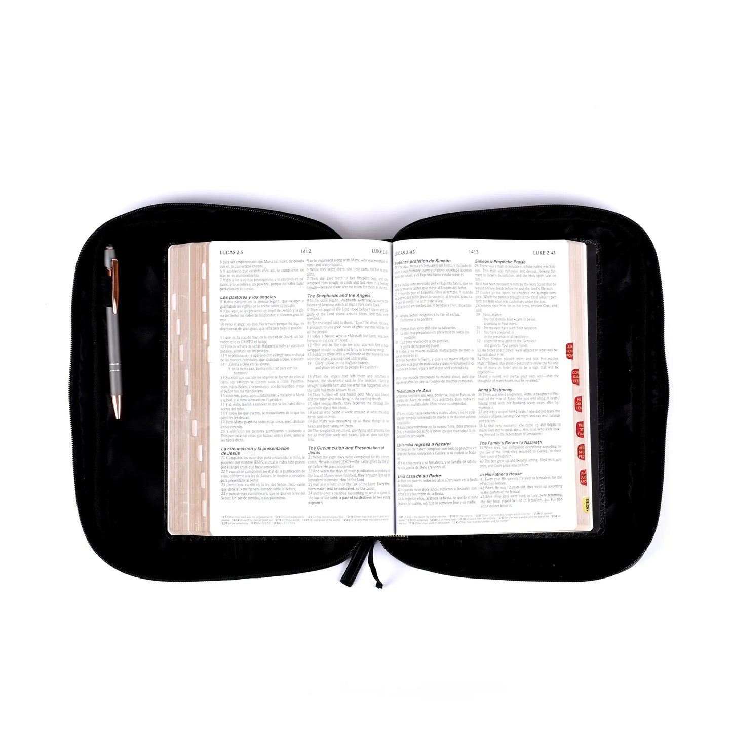 Bible Cover Imitation Leather Cross Blk L