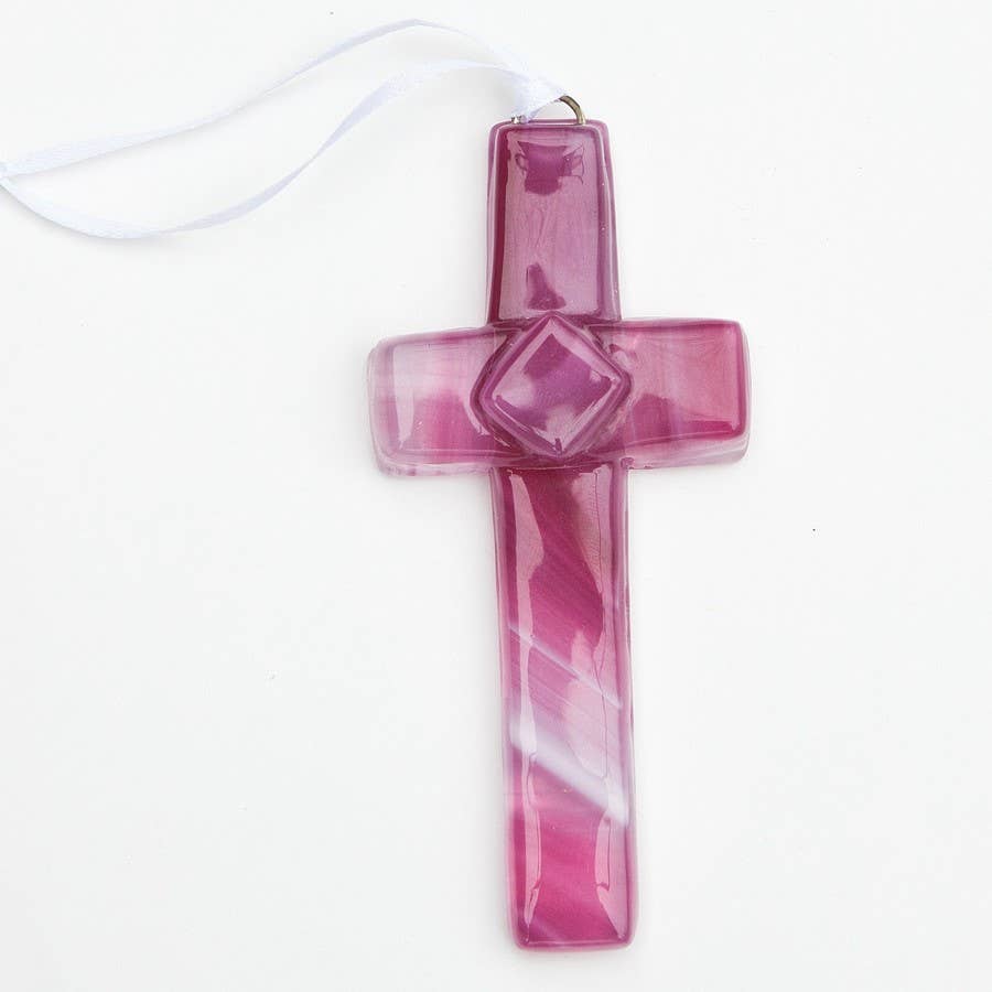 Sister Gift USA Handmade Glass Cross Christian