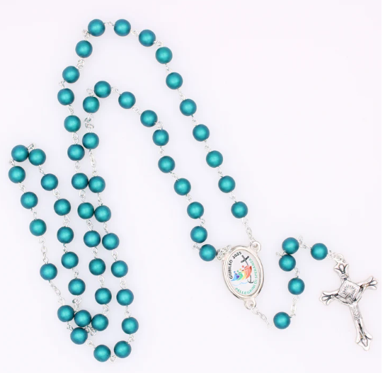 Emerald Bead Rosary with Jubilee Center