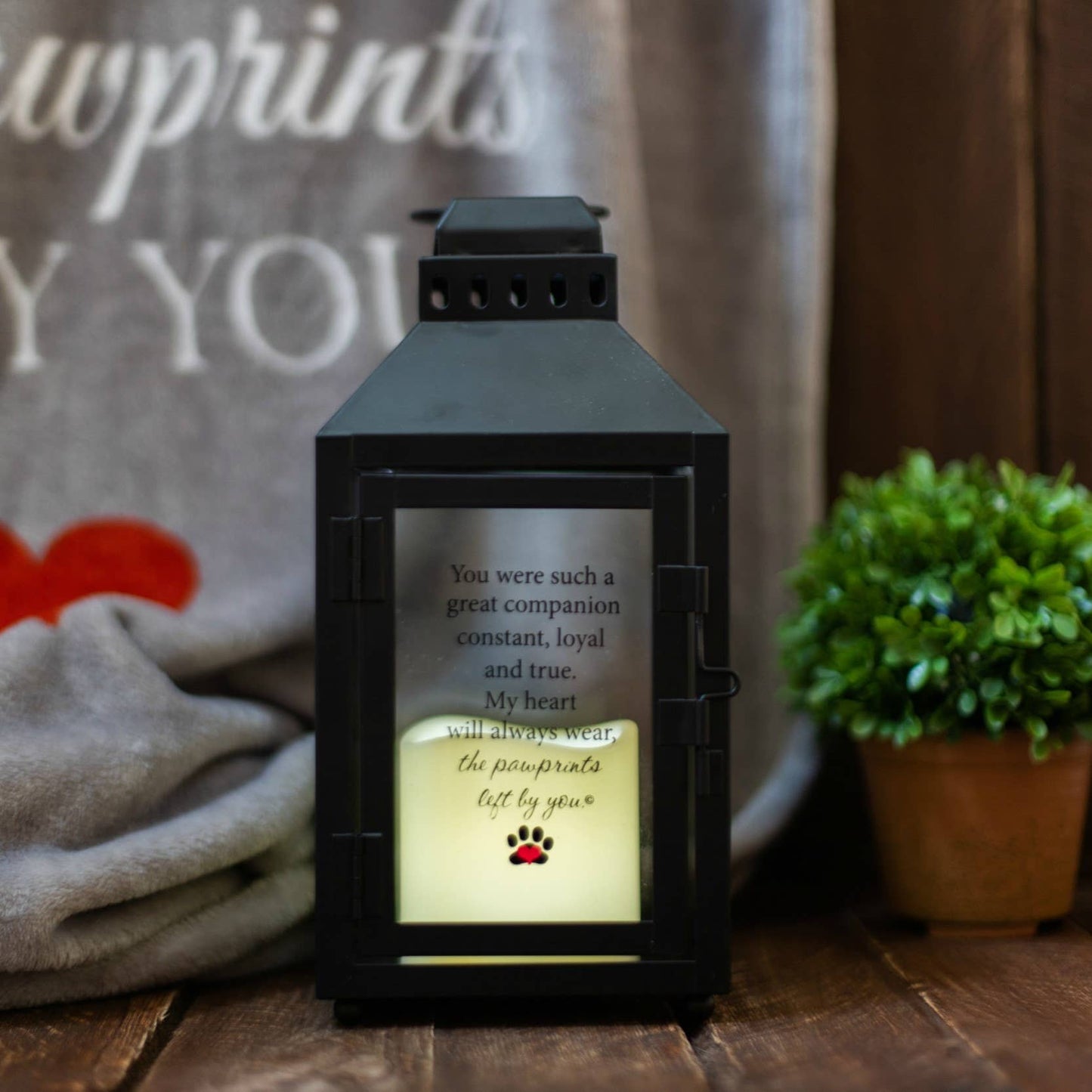 Pawprints Left By You Memorial Pet Loss Lantern 6068