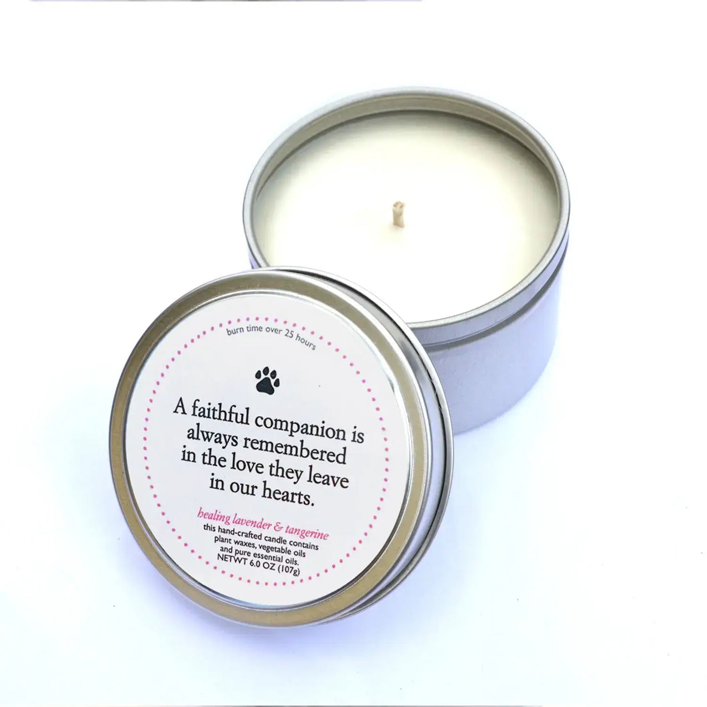 Faithful Pet Memorial Candle Tin