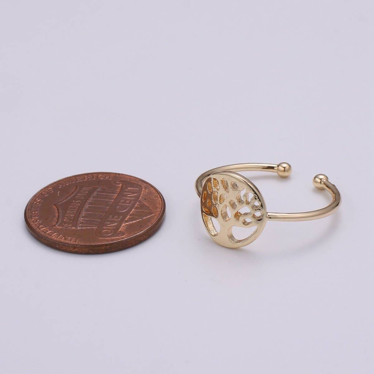 Dainty Tree Of Life Ring, Gold Tree Ring Bridesmaid Gift, Open Adjustable Ring, Stackable Ring, Midi Ring, Filigree Ring, Popular Ring R-247