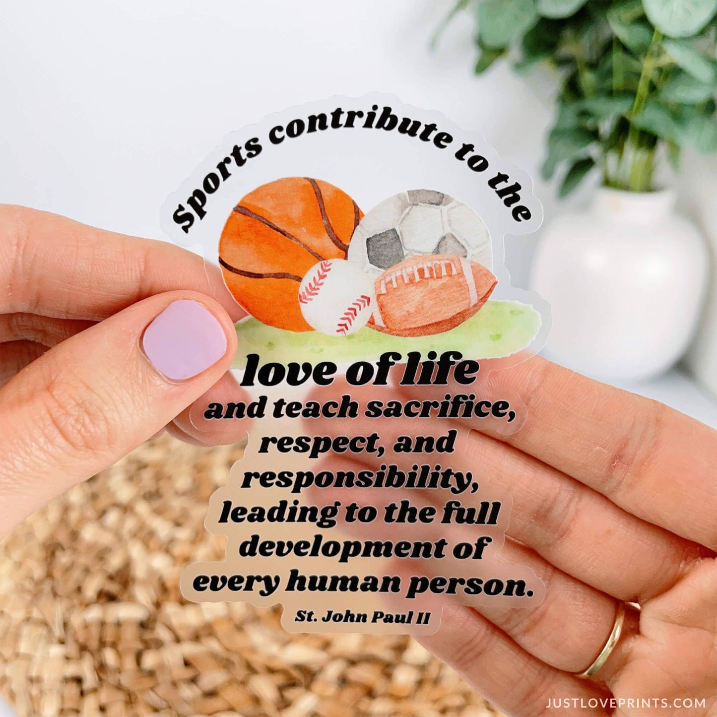 Sports Quote by St. John Paul II Vinyl Sticker