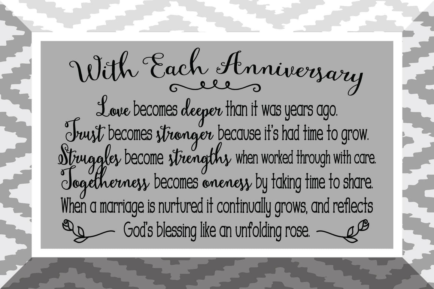 With Each Anniversary - Glass Plaque - 6X4