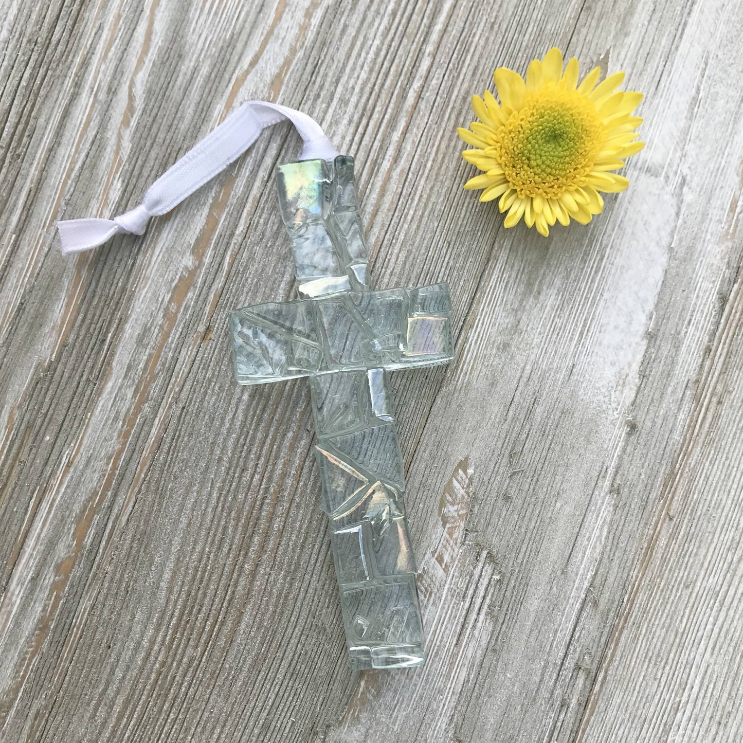 Baby In Heaven: Infant Memorial Clear Mosaic Cross