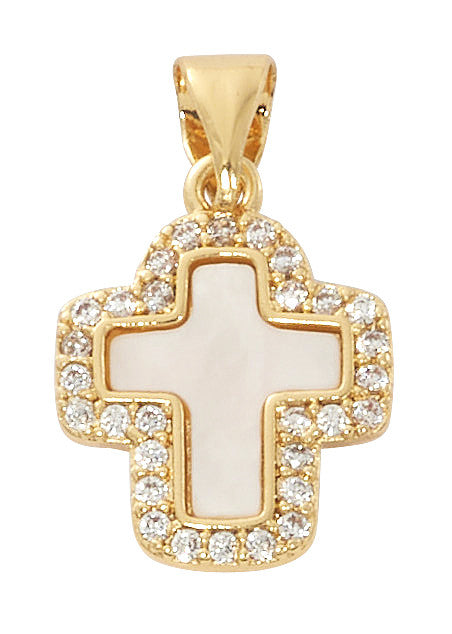 GOLD PLATE CRYSTAL M.O.P CROSS