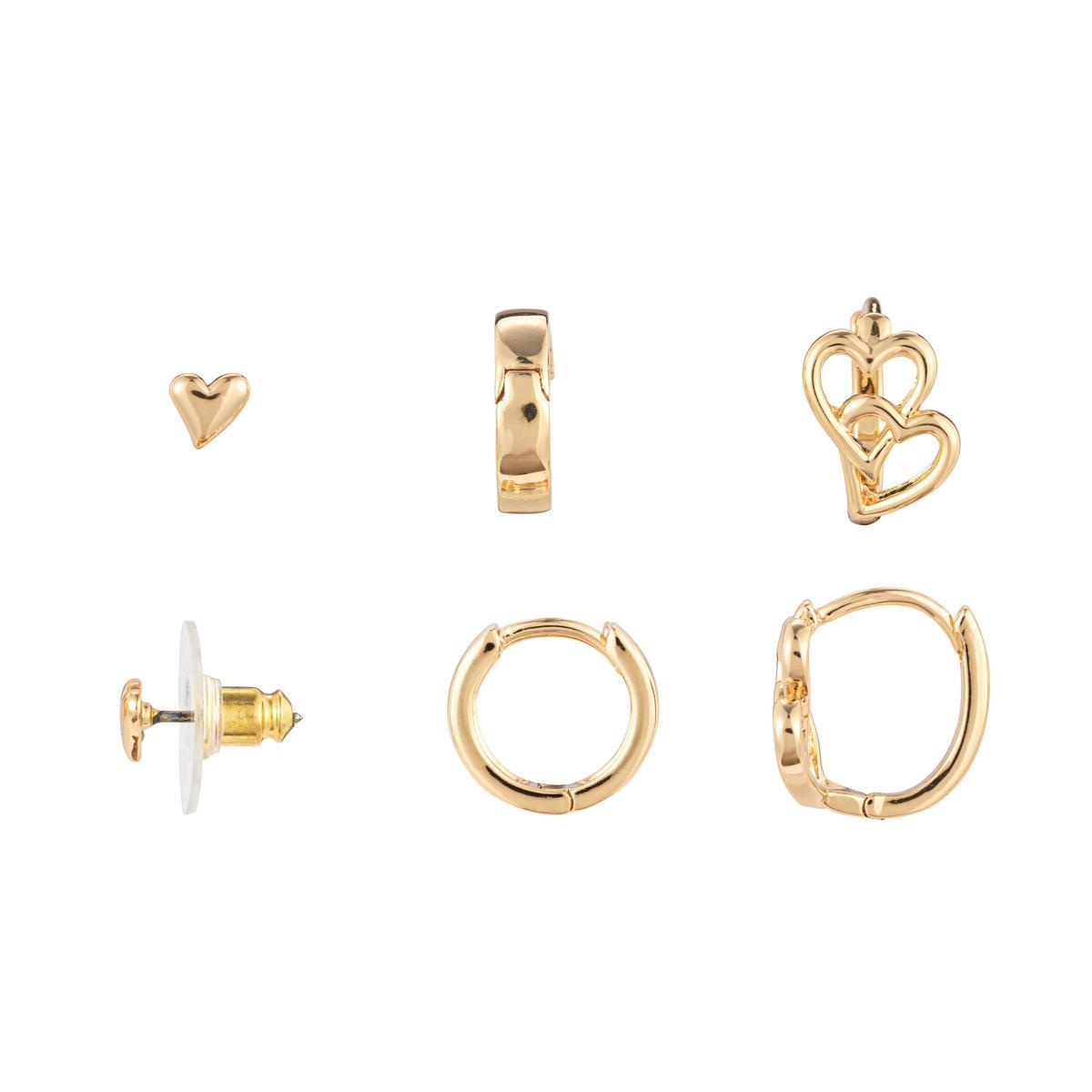 Wrapped in Prayer Dainty Double Heart Earrings Set of 3