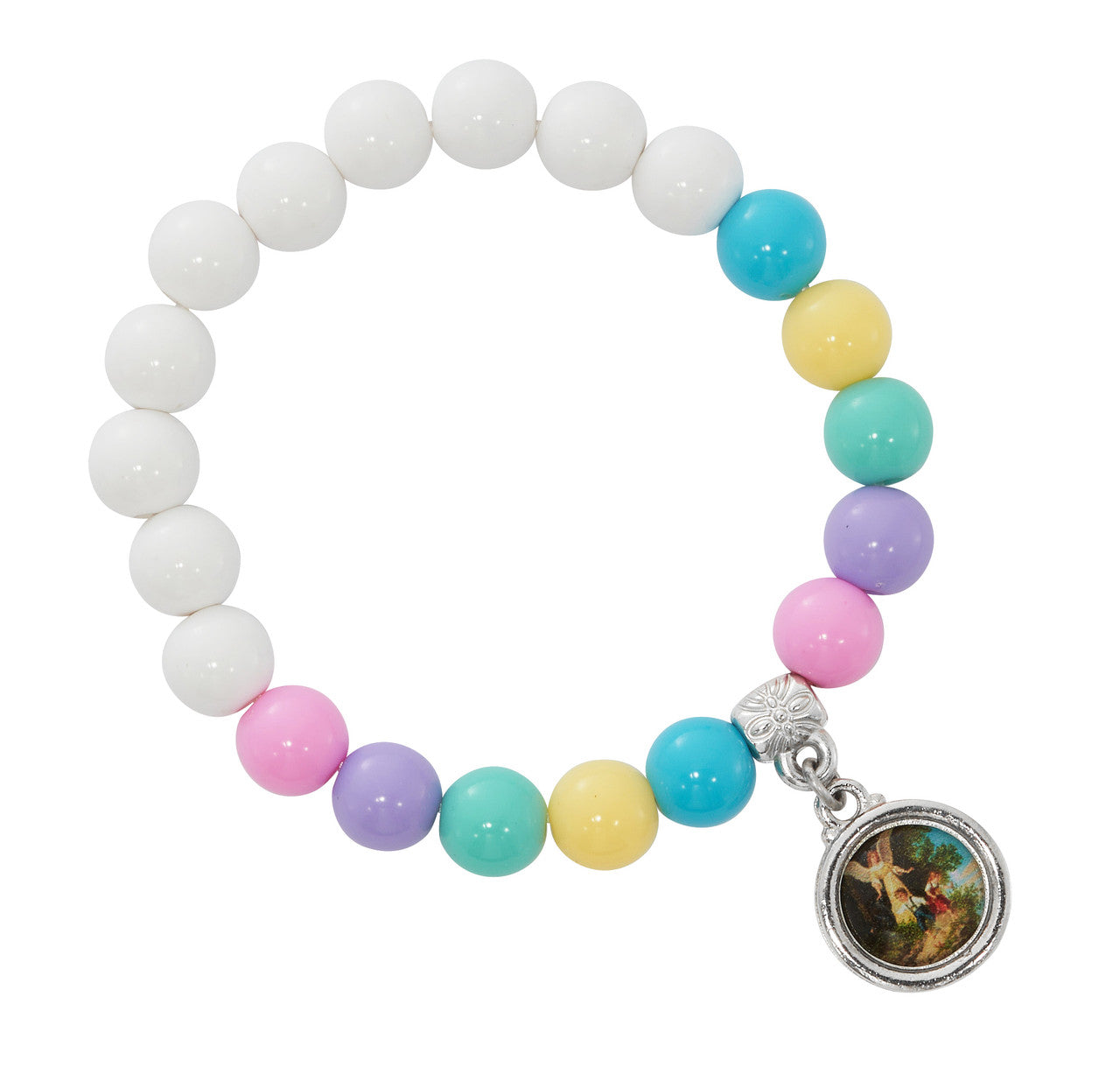 WHITE & COLORFUL STRETCH KIDS BRACELET