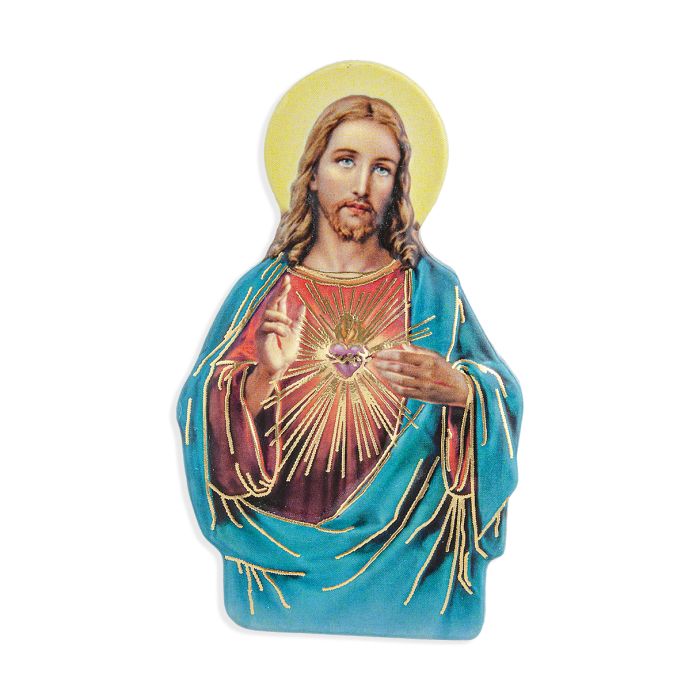 Magnetic Resin Statuette, Sacred Heart and Immaculate Heart