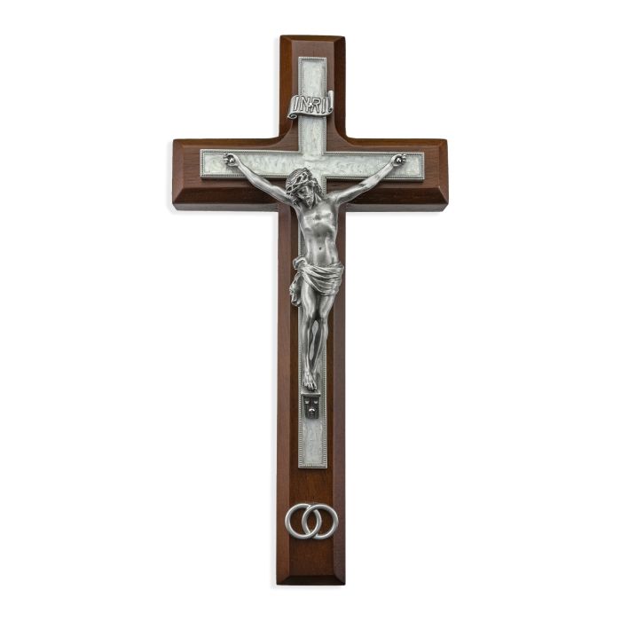 10" Walnut Wedding Crucifix