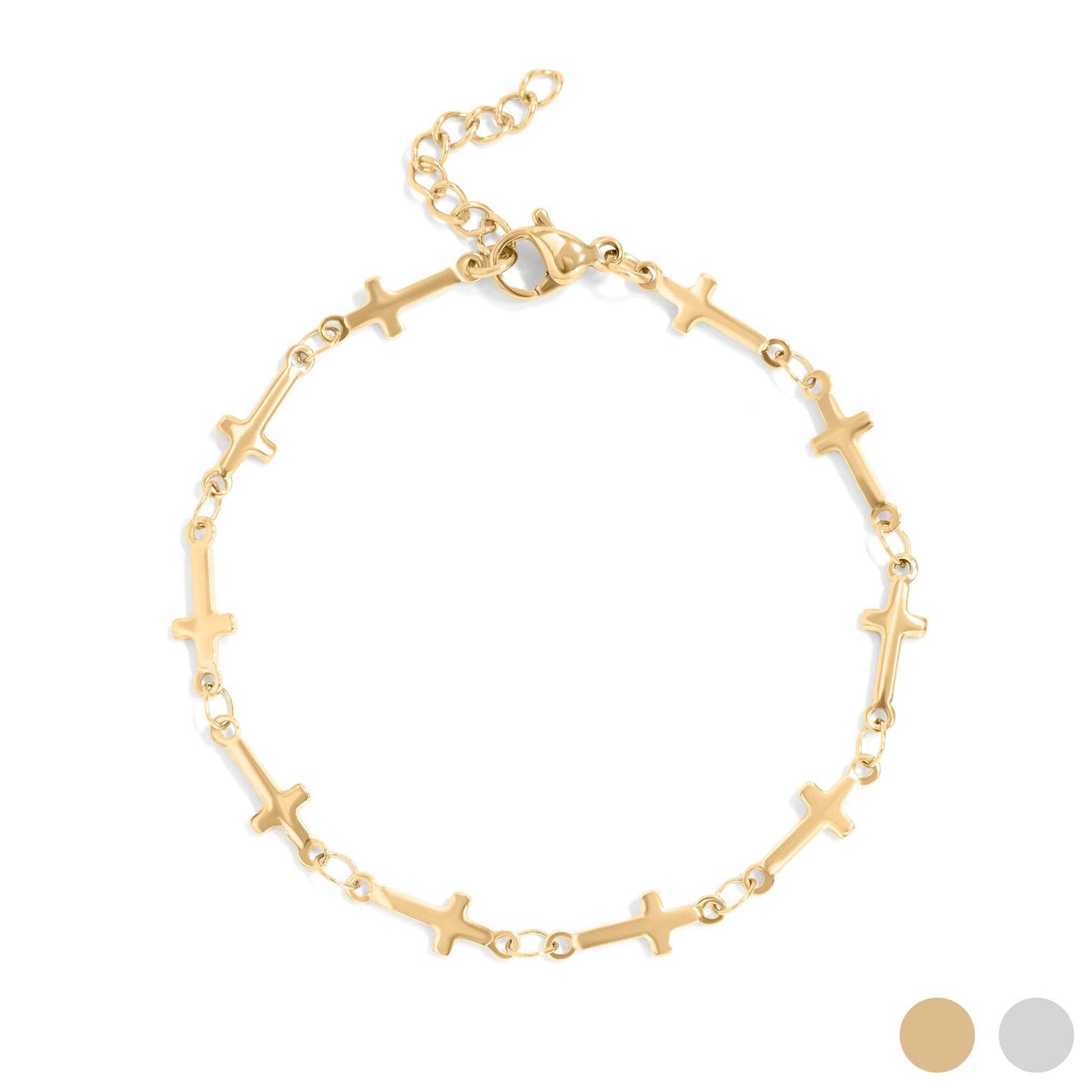 Stainless Steel Cross Chain Bracelet
