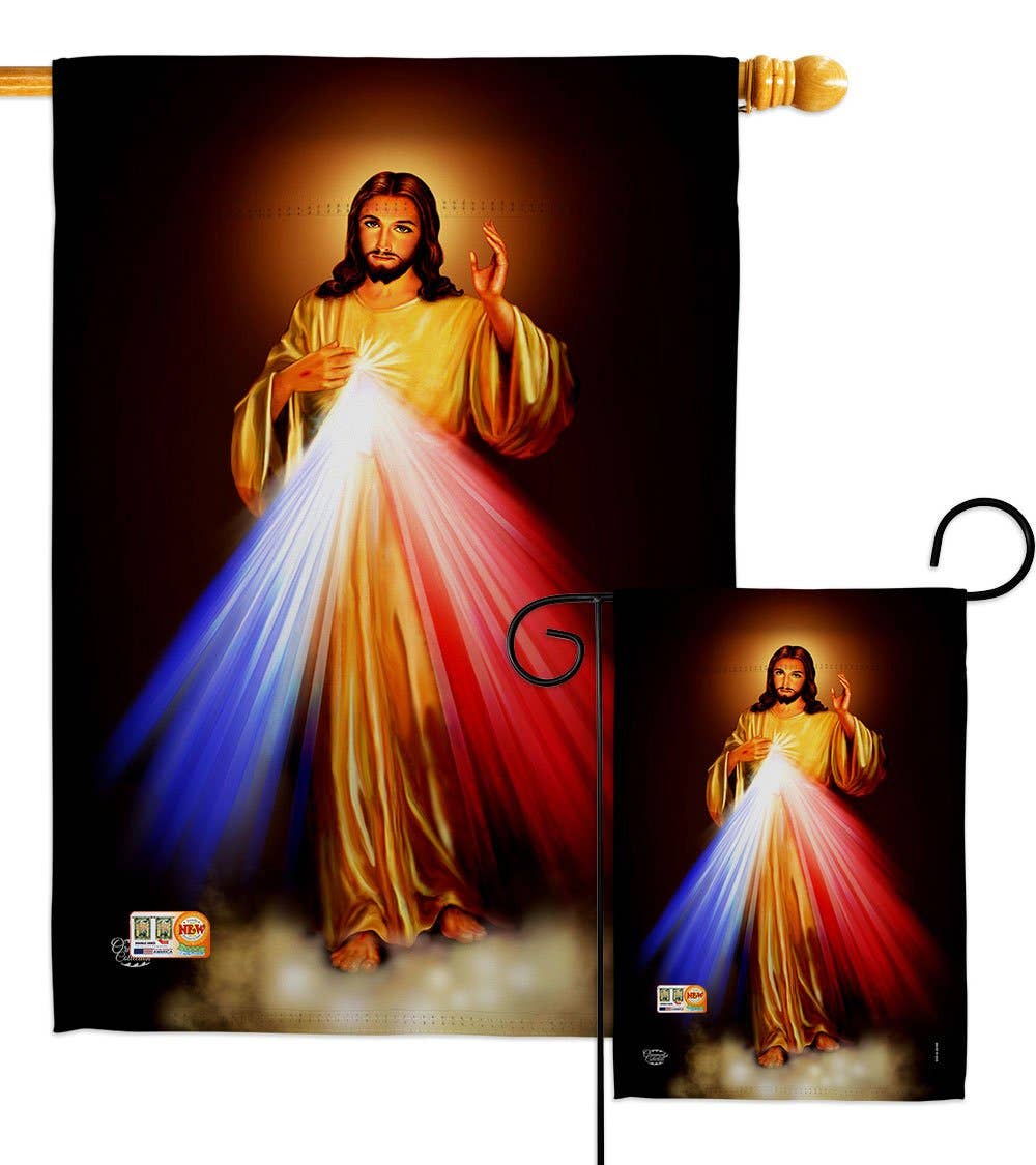 Jesus Divine Misericordia Religious Faith Decor Flag