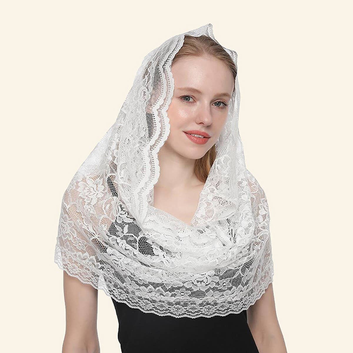BLACK LACE LADIES VEIL
