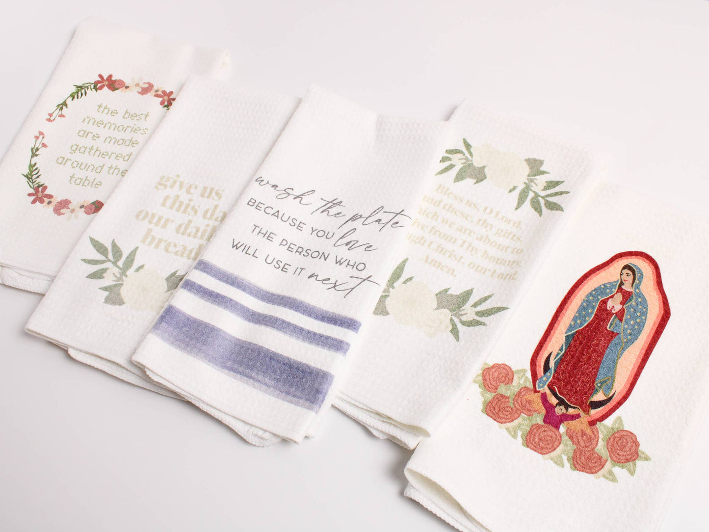 Wash the Plate Tea Towel, Mother Teresa Quote Catholic Decor