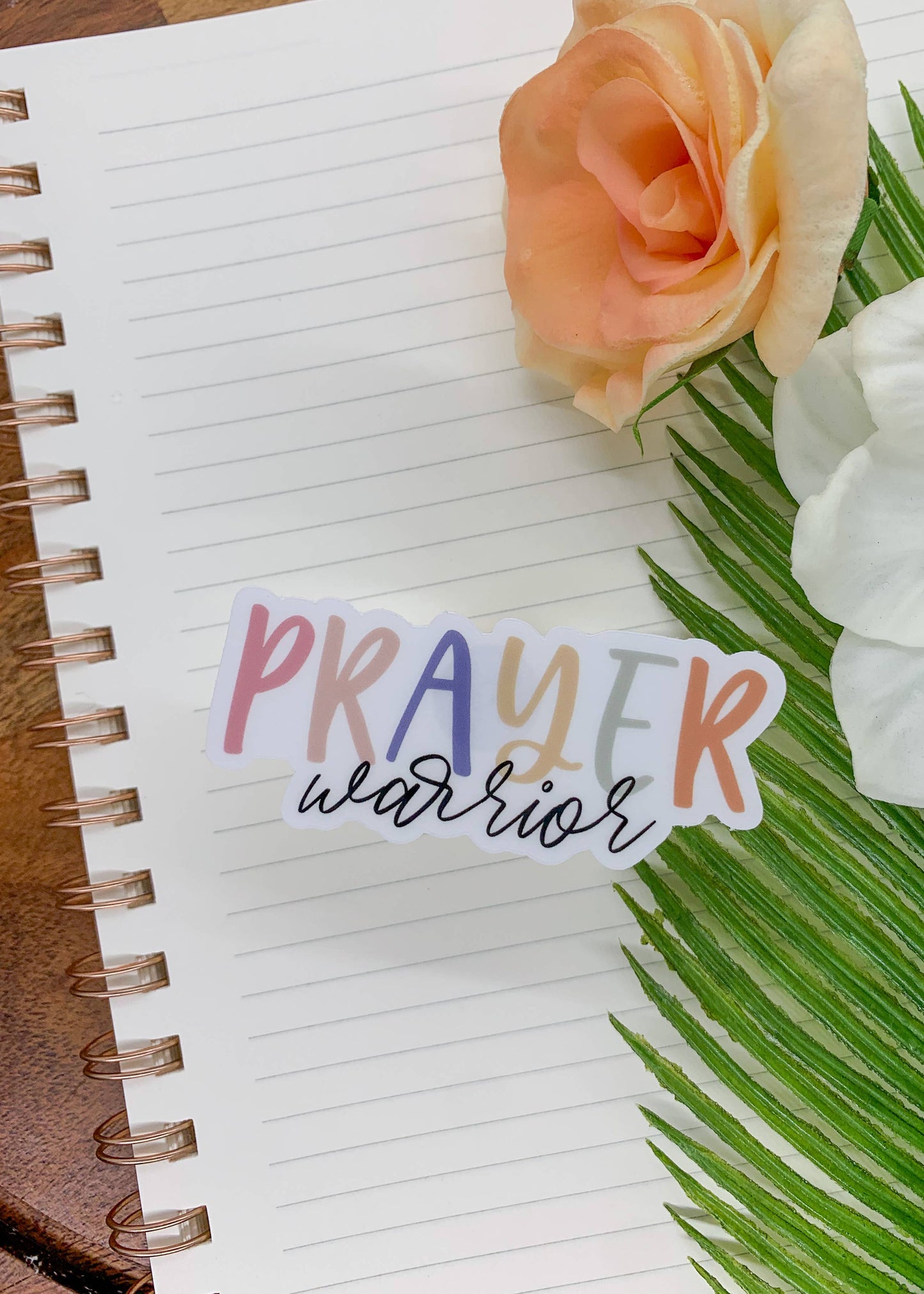 Prayer Warrior, Christian Clear Vinyl, Sticker, 3x3 inch
