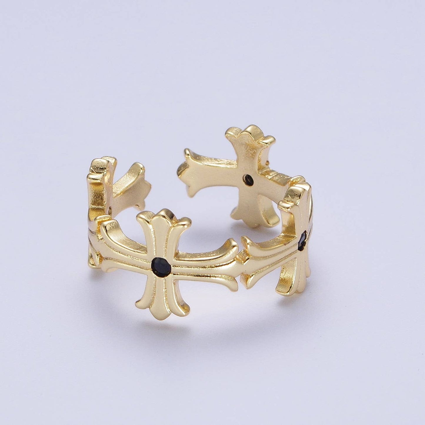 Gold Cross Adjustable Ring